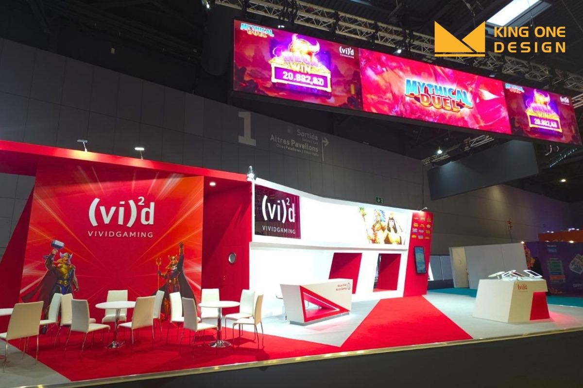 island booth, island exhibition stand, booth design, exhibition booth design, King One Design, King One Design, ICE London 2026,Vivid Gaming