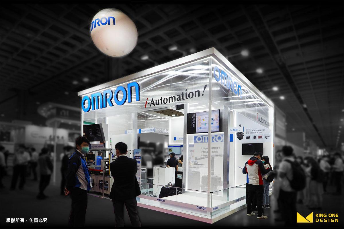 半島型攤位, 3-sides open exhibition stand, SEMICON Taiwan 2020, 半導體展, OMRON, 歐姆龍, King One Design, 王一設計, 展覽攤位設計, booth design