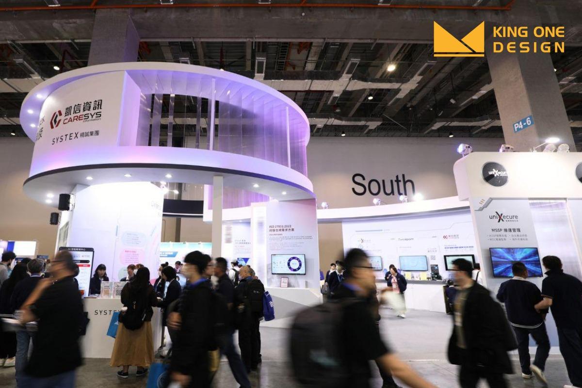 岛型摊位, island exhibition stand, booth design, 展览摊位设计, 王一设计, King One Design, CYBERSEC 2025 , 智慧资安科技