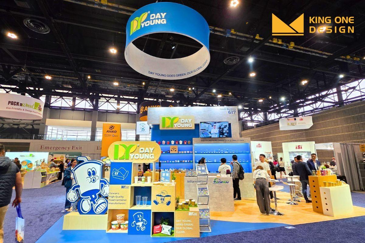 島型攤位, island exhibition stand, booth design, 展覽攤位設計, 王一設計, King One Design, 文賀 , day young , NRA 2025